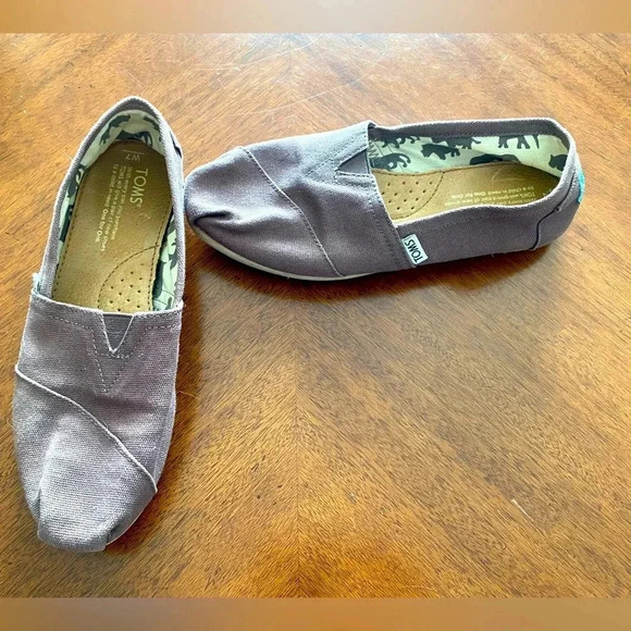 Tom’s Brown Slip On Cotton Casual Rounded Toe Shoes Women’s Size 7 EUC - Picture 3 of 7